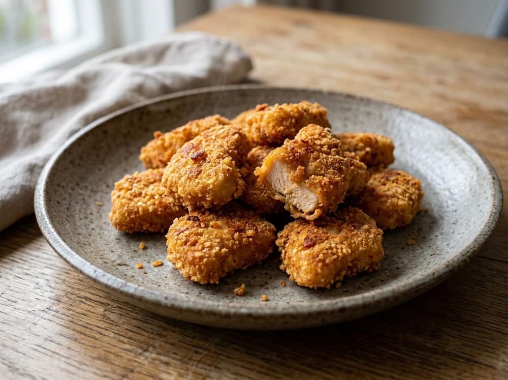 Kipnuggets uit de airfryer, light