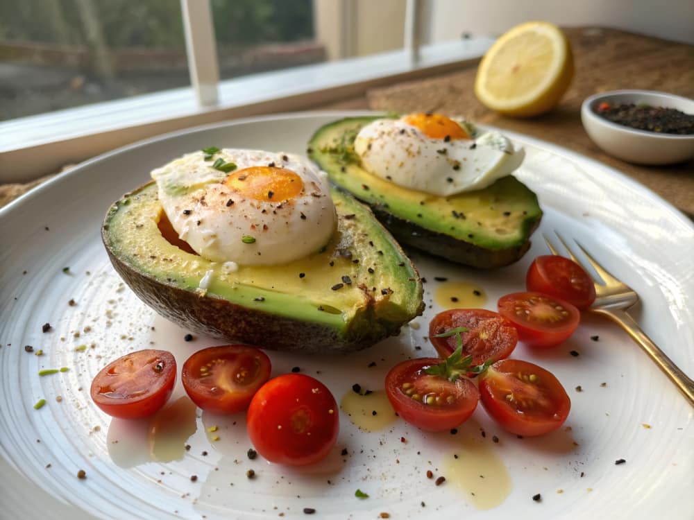 Avocado uit de oven met ei
