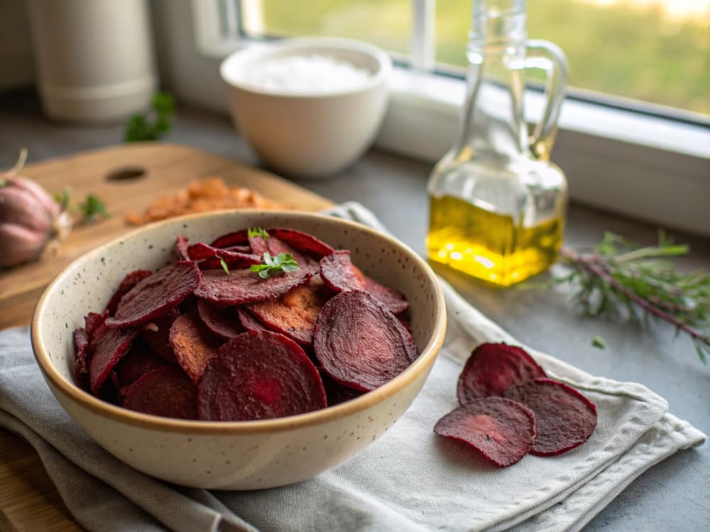 Bietenchips uit de oven