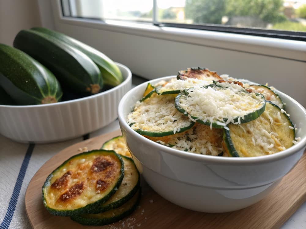 Courgettechips met parmezaan