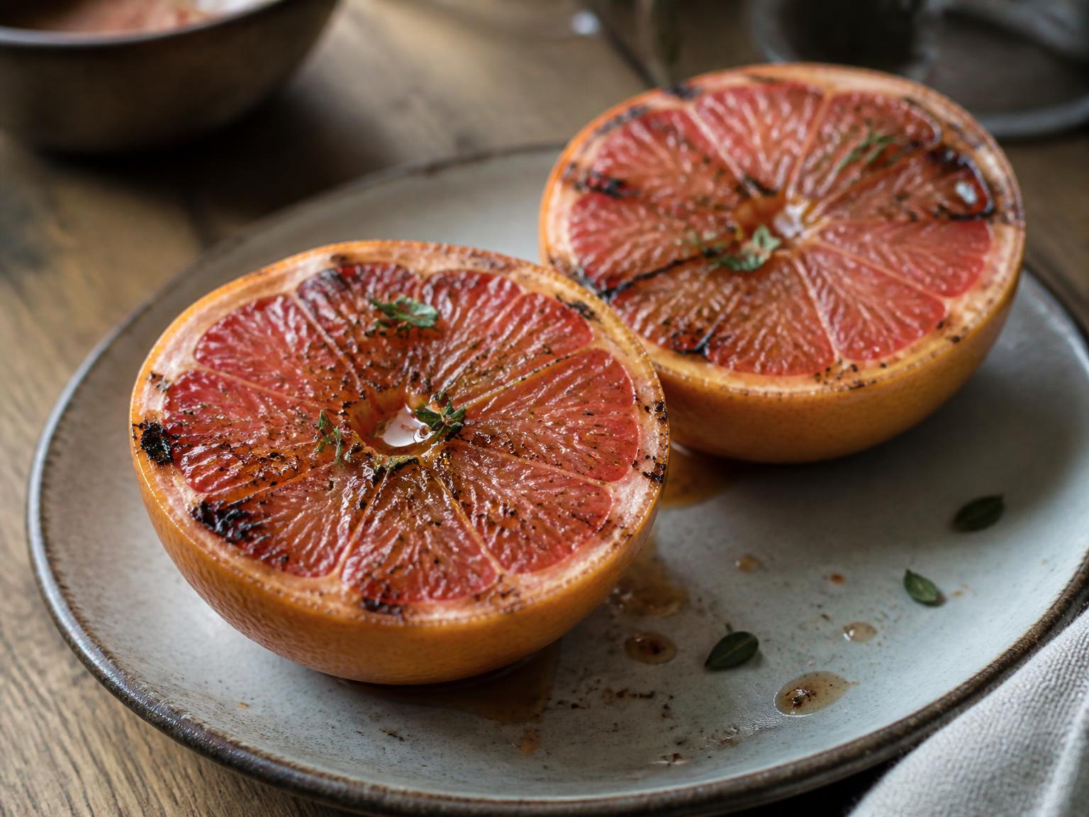Gegrilde grapefruit met honing en kaneel