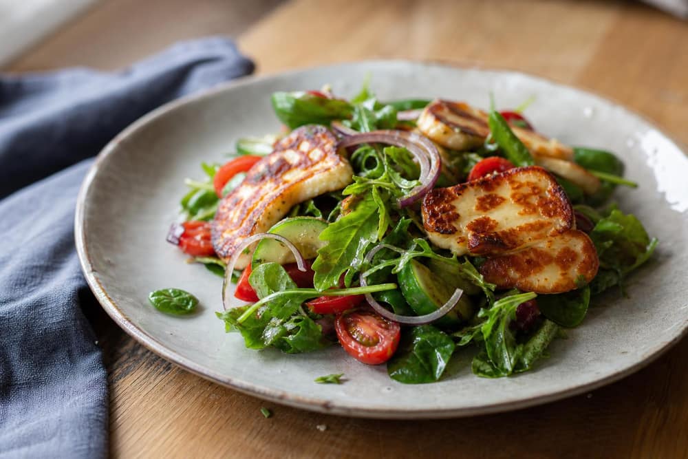 Caloriearme halloumi salade