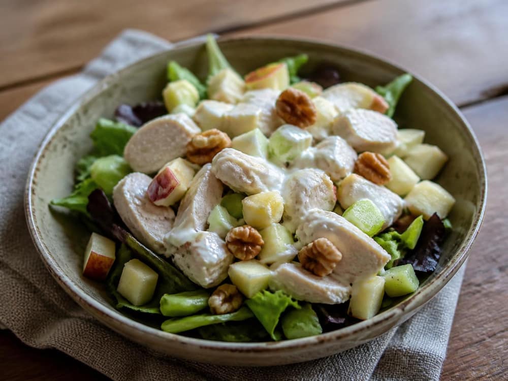 Kipsalade met appel en walnoot