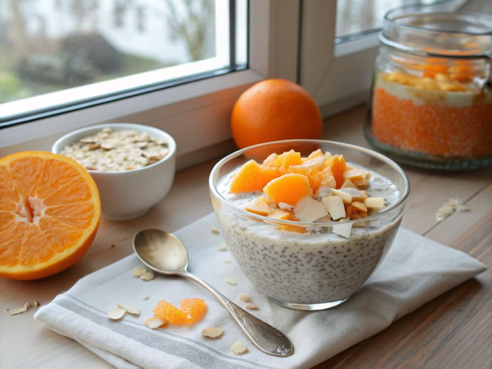 Sinaasappel-chiapudding met kokos