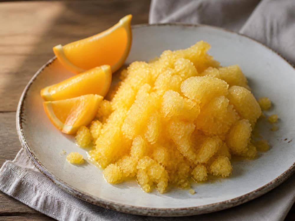Sinaasappelgranita met limoen