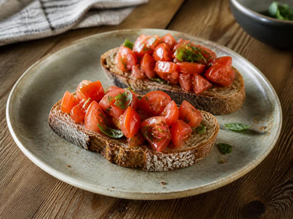 Tomatenbruschetta op volkorenbrood